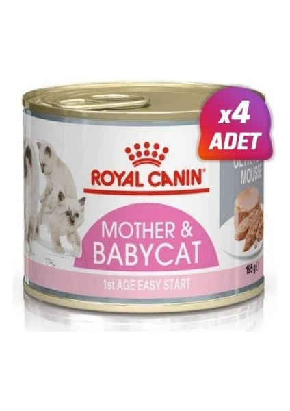 Royal Canin 4 Adet Mother & Babycat Konserve Yavru Kedi Maması 195 gr