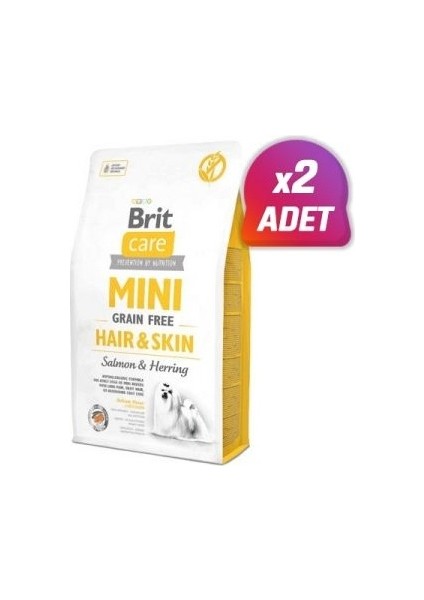 2 Adet Mini Hair Skin Somonlu Tahılsız Küçük Irk Köpek Maması 2 kg