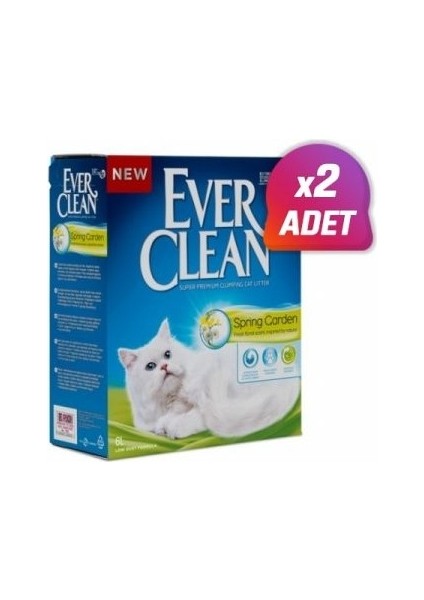 2 Adet - Ever Clean Spring Garden Kedi Kumu 10 Lt