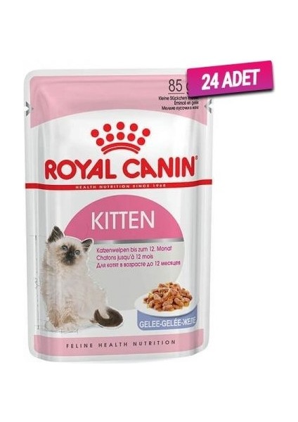 24 Adet Kitten Jelly Pouch Yavru Kedi Maması 85 gr