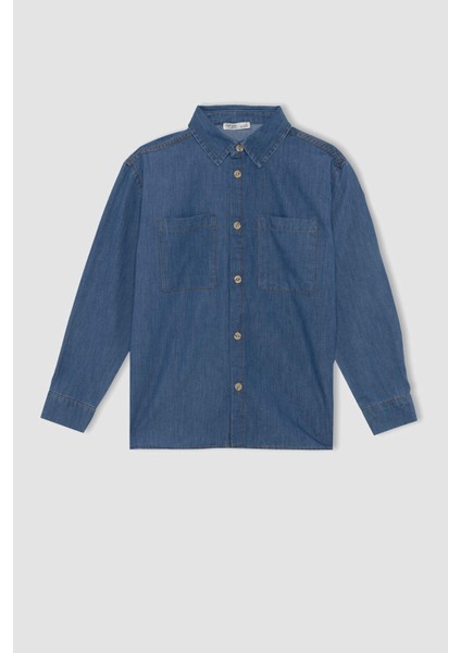 Erkek Çocuk Coool Regular Fit Jean Uzun Kollu Gömlek X6042A622AU