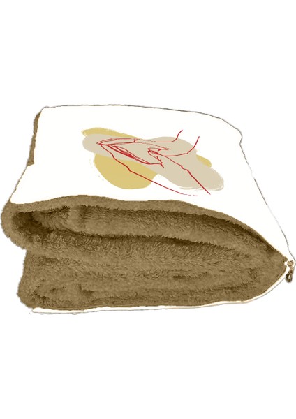 Çizgi Kalp Desenli Opsiyonel Battaniyeli Yastık 38 x 38 cm