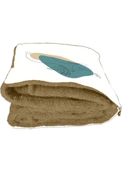 Modern Silüet Desenli Opsiyonel Battaniyeli Yastık 38 x 38 cm