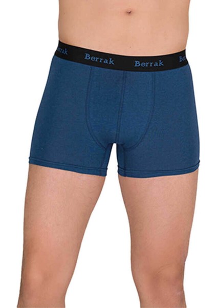 3 Adet Erkek 440676 Modal Likralı Esnek Erkek Boxer Indigo