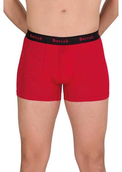 3 Adet Erkek 440676 Modal Likralı Esnek Erkek Boxer Kırmızı