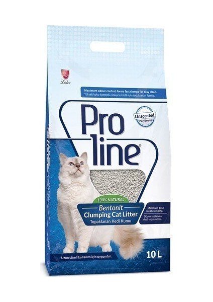 Pro Line Proline Parfümsüz Ince Taneli Topaklaşan Bentonit Kedi Kumu 10 L