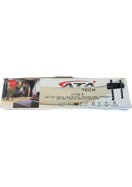 Ata Elektronik Tüm Markalar Için Uyumlu 30'' Inch 32'' Inç 39'' 40'' Inç 80 82 99 102 Ekran Hd LED Tv Sabit Askı Aparatı + Su Terazili   AT32S