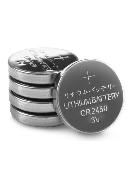 1 Kart 5 Adet Fiyatıdır - Araba Anahtarı Pili Kumanda Pili CR2450 3V Lityum Para Pil Tekli Blister 1 Kart 5 Adet Cr 2450