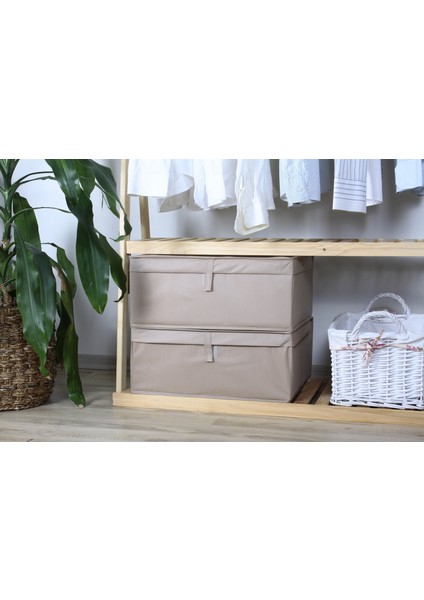 3 Adet Kapaklı Çok Amaçlı Hurç, Kutu Baza Altı Hurç 60X40X30 Cm BEJ modelleri