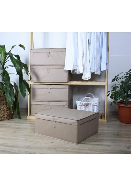 3 Adet Kapaklı Çok Amaçlı Hurç, Kutu Baza Altı Hurç 60X40X30 Cm BEJ fırsatları