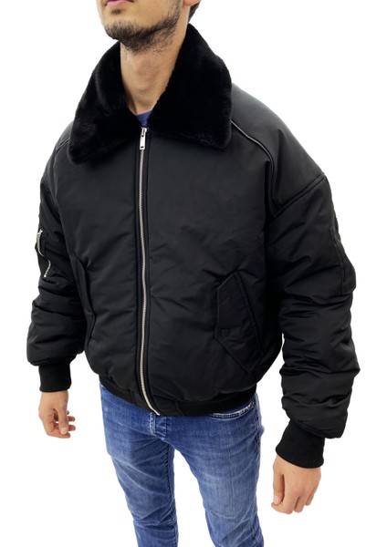 Yakası Kürk Detay Şişme Mont