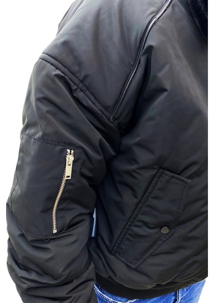 Yakası Kürk Detay Şişme Mont fiyatları