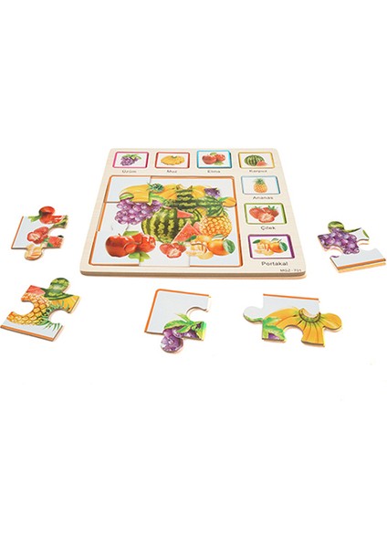 Ahşap Puzzle 16 Parça Meyveler