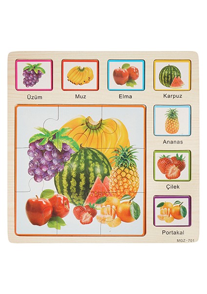 Ahşap Puzzle 16 Parça Meyveler