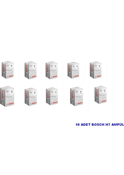 10 Adet Bosch H7 12V 55W Far Ampülü﻿﻿ ,h7 Ampül,h7 Far Ampülü Standart Kutulu