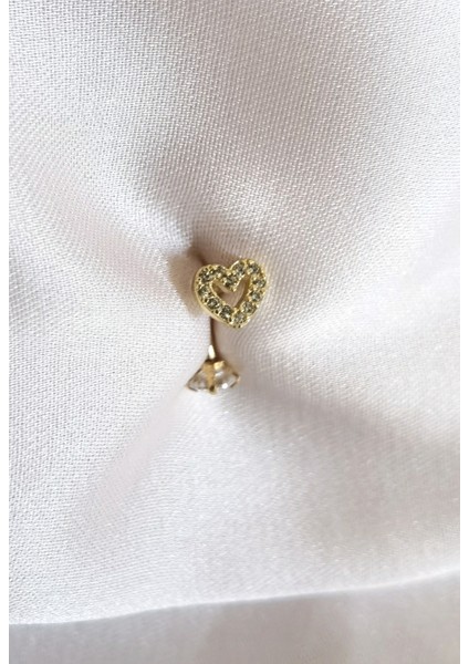 Cerrahi Çelik, Zirkon Taşlı Taşlı Muz Piercing/Rook Piercing/kaş Piercing- Bar 8mm-1 adet