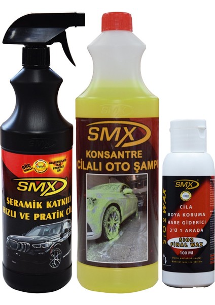 %40 Cilalı Oto Şampuanı / 3'ü 1 Arada /cila /boya Koruma / Hare Giderici / - Seramik Cila / Hızlı Cila / Pratik Cila