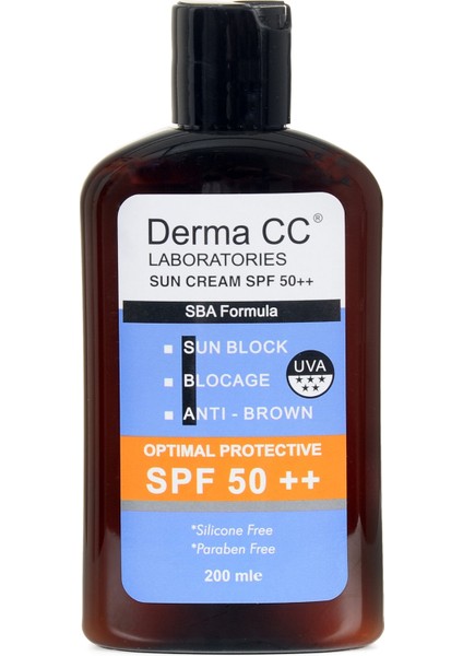 Derma cc Güneş Kremi SPF50 ( Plus Plus ) 200ML - Sun Block - Antı Brown - Blocage