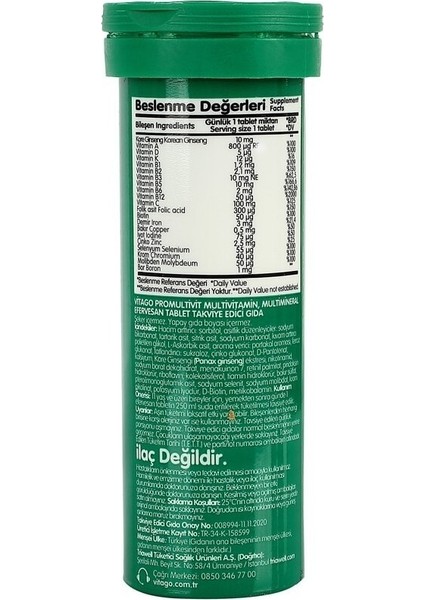Vitamin Multivit 10lu Tablet modelleri