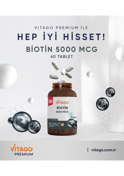 Premium Biotin 5000 Mcg 60 Tablet indirimleri