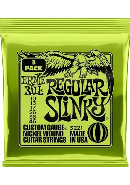 Ernieball P03221 Regular Slınky 3 Pack Elektro Tel (3&apos;lü Paket)