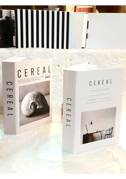 Saccura Dekor Dekoratif Kutu 2'li Set Cereal Kitap Kutu Set