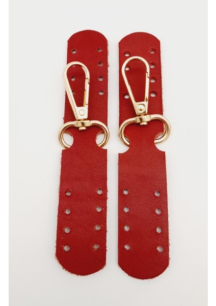 Gerçek Deri Kanatlı Kancalı Böce Kırmızı Light Gold Metalli