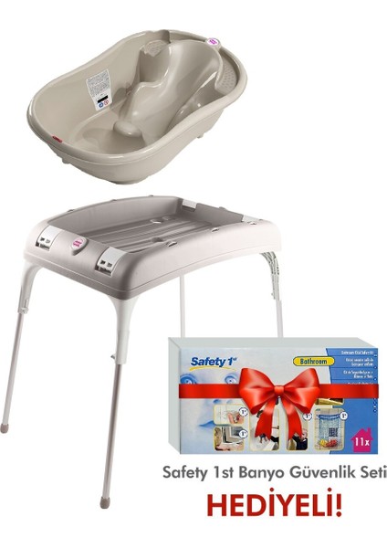 Onda Banyo Küveti & Küvet Taşıyıcı Gri / Banyo Güvenlik Seti Hediye