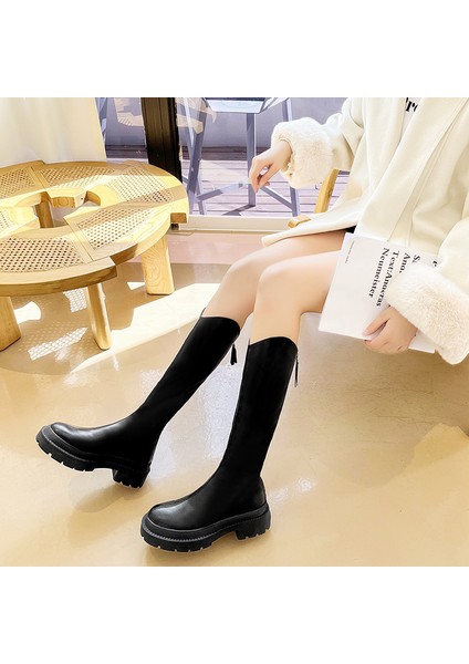 BH14H789G15342 Siyah Kadın Botlar Martin Botları Motosiklet Botları Kaymaz ve Aşınma Direnci Gündelik Ayakkabılar (Yurt Dışından) modelleri