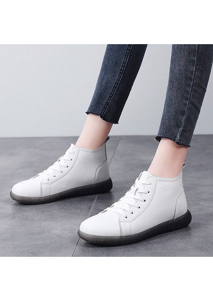 BH14H8633G1 Beyaz Kadın Botlar Martin Botları Motosiklet Botları Kaymaz ve Aşınma Direnci Gündelik Ayakkabılar (Yurt Dışından) modelleri