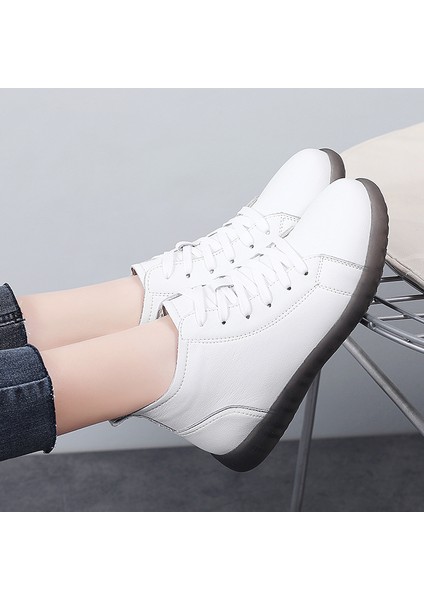 BH14H8633G1 Beyaz Kadın Botlar Martin Botları Motosiklet Botları Kaymaz ve Aşınma Direnci Gündelik Ayakkabılar (Yurt Dışından) indirimleri