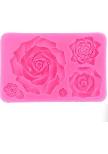 Silikon Kalıp Gül 5 Li Pembe