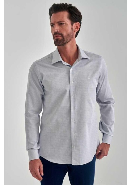 Regular Fit Lacivert Klasik Erkek Gömlek GM21K212072_E39