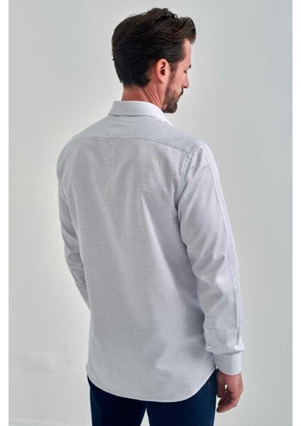 Regular Fit Lacivert Klasik Erkek Gömlek GM21K212072_E39