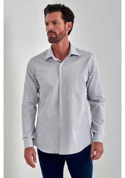 Regular Fit Lacivert Klasik Erkek Gömlek GM21K212072_E39
