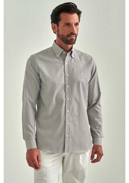 Regular Fit Kahve Spor Erkek Gömlek GM22Y221085_C11