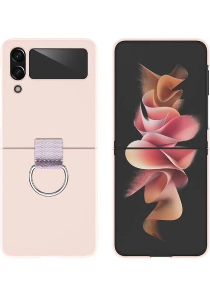 Samsung Galaxy Z Flip 3 Parmak Yüzüğü Tokası Cilt Hissi Cep Telefonu Kılıfları (Yurt Dışından)