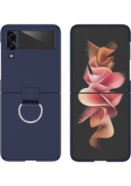Samsung Galaxy Z Flip 3 Parmak Yüzüğü Tokası Cilt Hissi Cep Telefonu Kılıfları (Yurt Dışından)