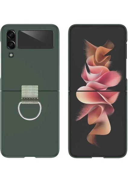Samsung Galaxy Z Flip 4 Parmak Yüzüğü Tokası Cilt Hissi Cep Telefonu Kılıfları (Yurt Dışından)
