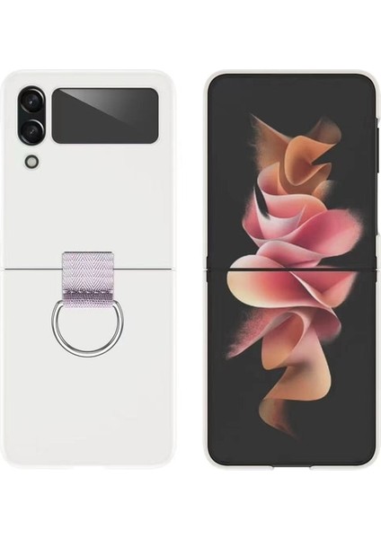 Samsung Galaxy Z Flip 4 Parmak Yüzüğü Tokası Cilt Hissi Cep Telefonu Kılıfları (Yurt Dışından)