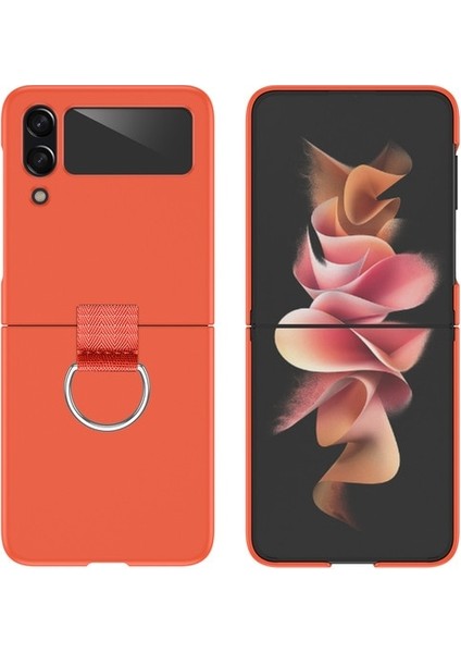 Samsung Galaxy Z Flip 4 Parmak Yüzüğü Tokası Cilt Hissi Cep Telefonu Kılıfları (Yurt Dışından)