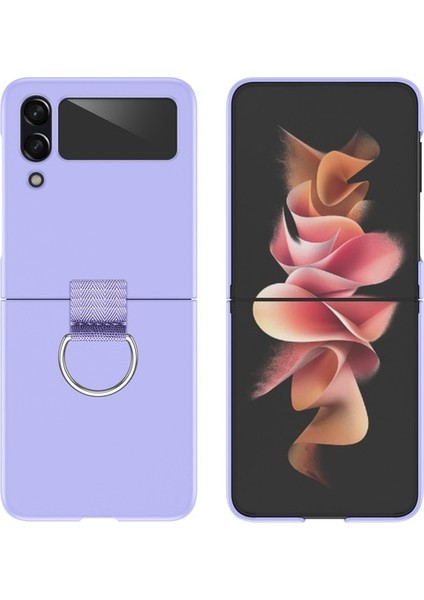 Samsung Galaxy Z Flip 4 Parmak Yüzüğü Tokası Cilt Hissi Cep Telefonu Kılıfları (Yurt Dışından)