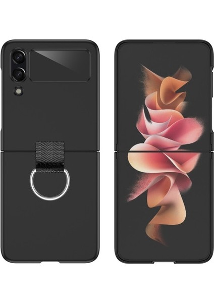 Samsung Galaxy Z Flip 4 Parmak Yüzüğü Tokası Cilt Hissi Cep Telefonu Kılıfları (Yurt Dışından)