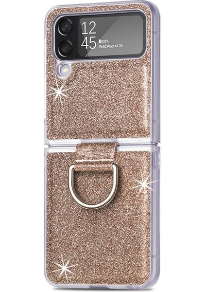 Samsung Galaxy Z Flip 3 Işıltılı Toz Halka Tokası Cep Telefonu Kılıfları (Yurt Dışından)