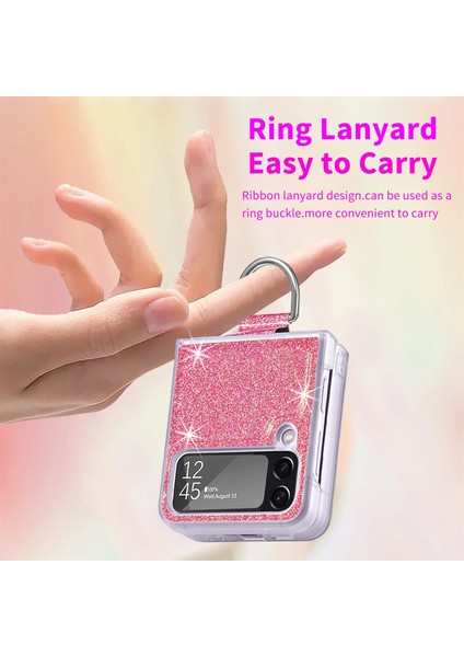 Samsung Galaxy Z Flip 3 Işıltılı Toz Halka Tokası Cep Telefonu Kılıfları (Yurt Dışından) modelleri