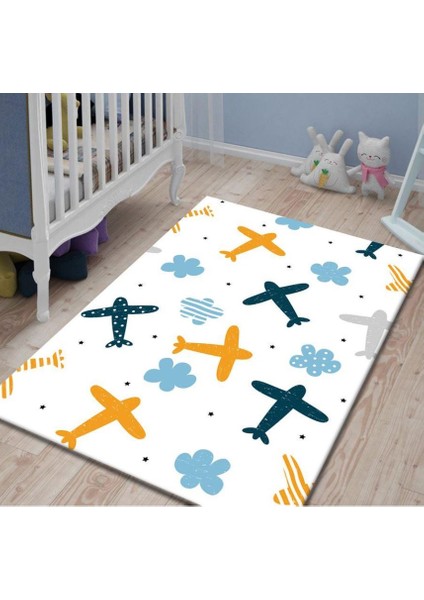 Pvc Kaymaz Taban Makinede Yıkanabilir Çocuk Odası Halısı I-JR-111