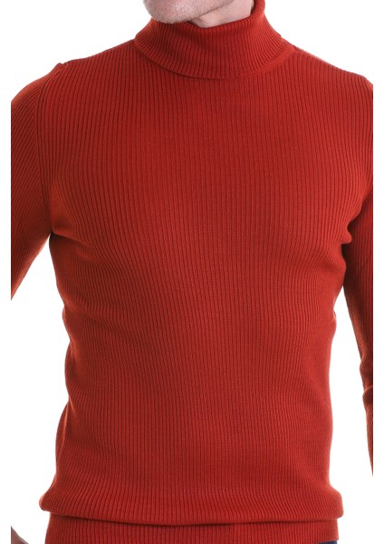 Kiremit Regular Fit Düz Balıkçı Yaka Klasik Yün Triko Kazak fırsatları