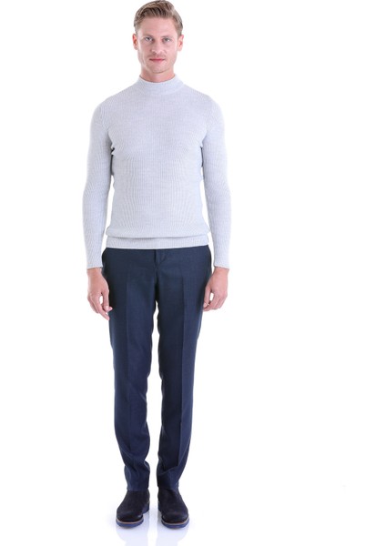 Gri Regular Fit Düz Balıkçı Yaka Klasik Yün Triko Kazak fırsatları