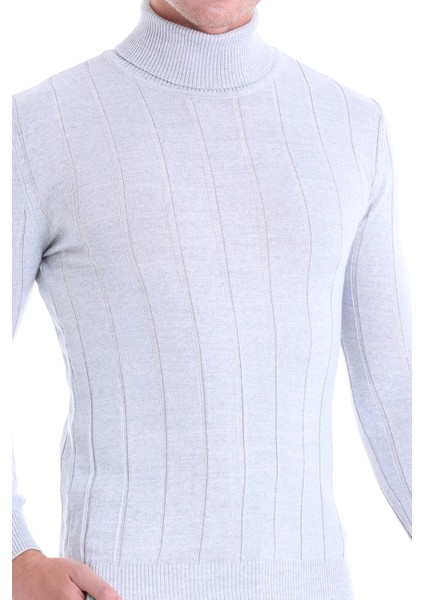 Gri Regular Fit Desenli Balıkçı Yaka Yün Triko Kazak indirimleri