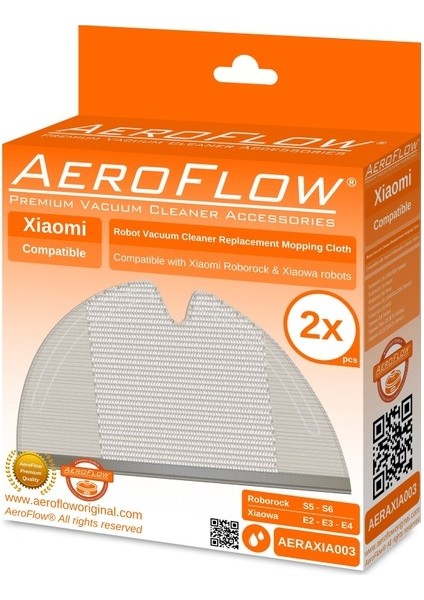 Aeroflow Orijinal Xiaomi Roborock S50-S55-S5-S5 Max-S6-S6 Pure Mop Fiber Bezi - 2 Adet